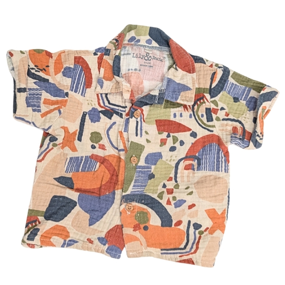 Lily & Jack Baby Button-Up Shirt Abstract Print | 6–12‎ Months